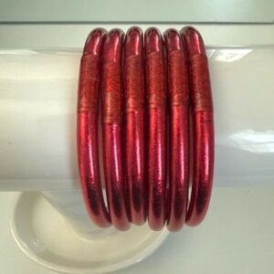 Budhagirl PINK ALL WEATHER BANGLES® (SET OF 6) - SERENITY PRAYER